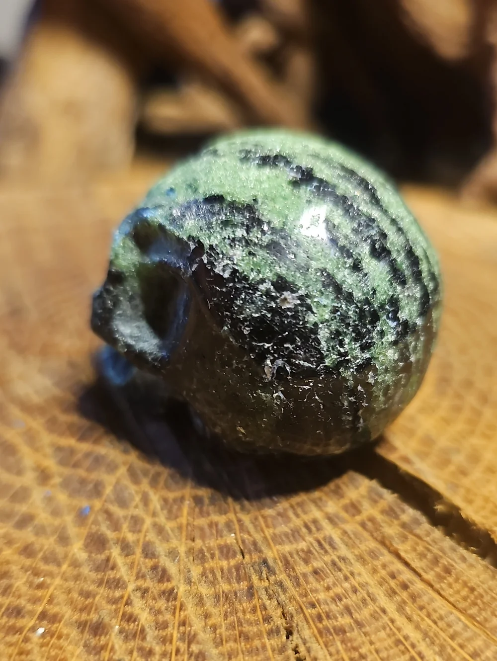 Natural Ruby Zoisite Hand-Carved Crystal Skull 💀
